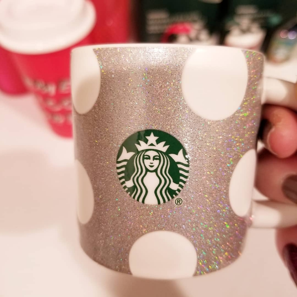 Starbucks silver glitter Espresso shot mug